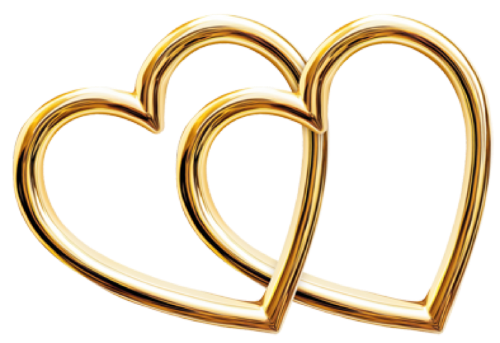 Herzen aus Gold Hochzeit