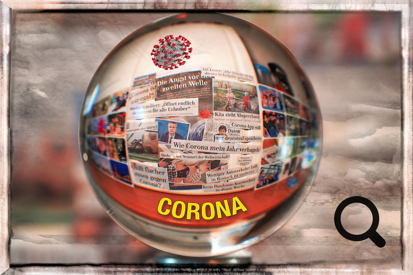 Shutdown, Lockdown, Corona-Test, Infektionskette, Quarantäne, Intensivbetten, Tracing-App, Hygieneregeln, Abstandsgebot, Reproduktionszahl, Arbeitsplätze, Kurzarbeit, Homeoffice, Maskenpflicht, Fußball ohne Zuschauer, Reisewarnung, Klima … 